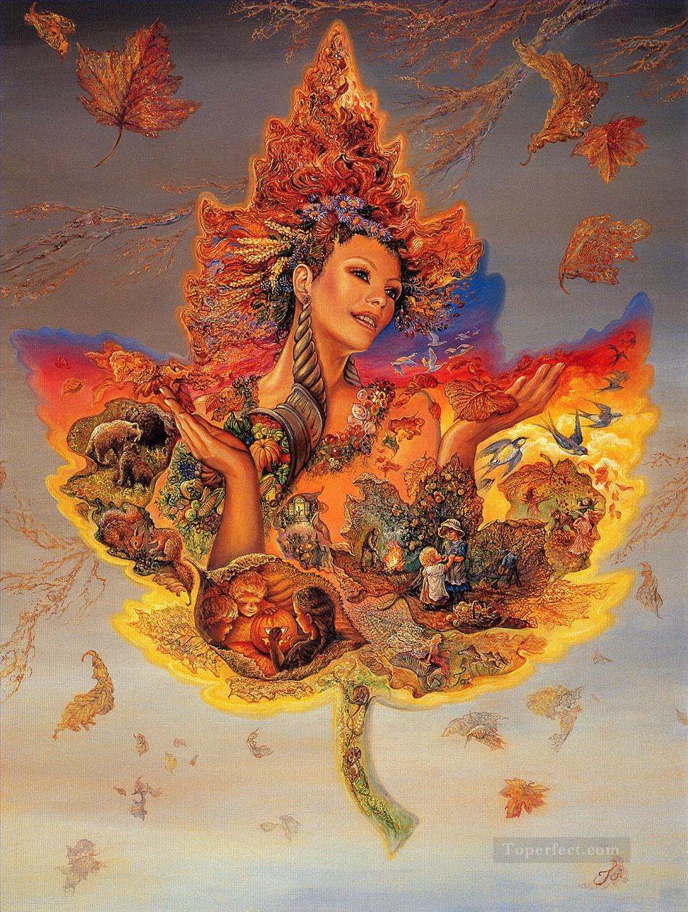 JW女神による秋のファンタジー創造油絵